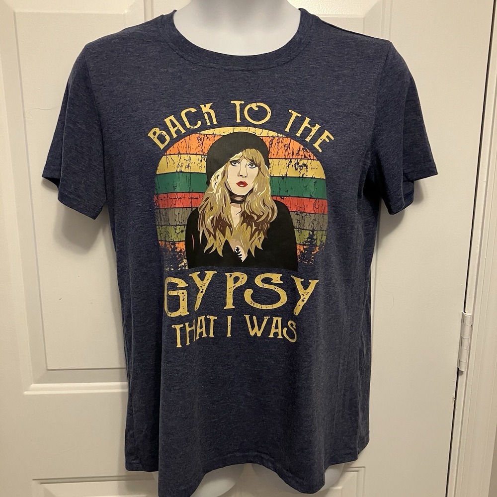 Back to The Gypsy That I Was Graphic T-Shirt XL Blue Stevie‎ Nicks Fleetwood Mac